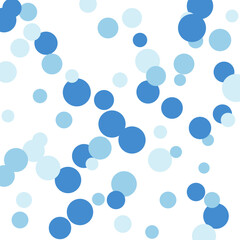 Seamless Vector Pattern of Light and Dark Blue Floating Bubbles on a Clean White Backdrop