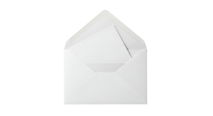 Open White Envelope with Inserted Paper letter