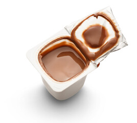Open yogurt in pot