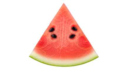 Slice of Watermelon with Seeds on Black Background