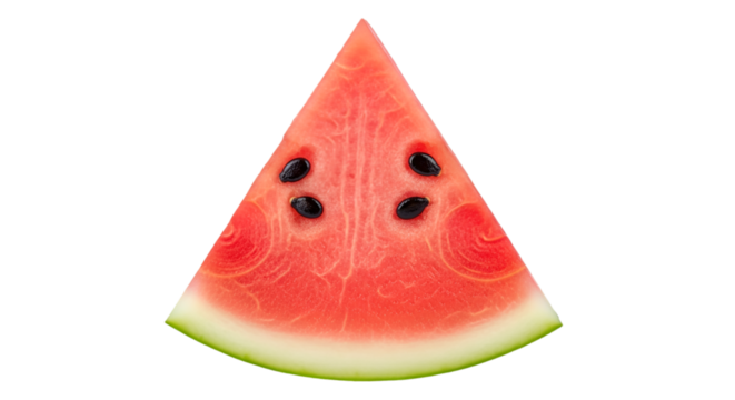 Slice of Watermelon with Seeds on Black Background