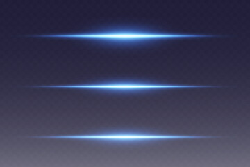 Blue neon glowing lines effect. On a transparent background.