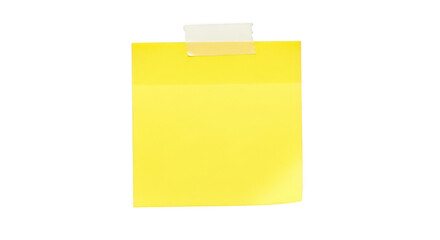 Yellow sticky note taped to a transparent background