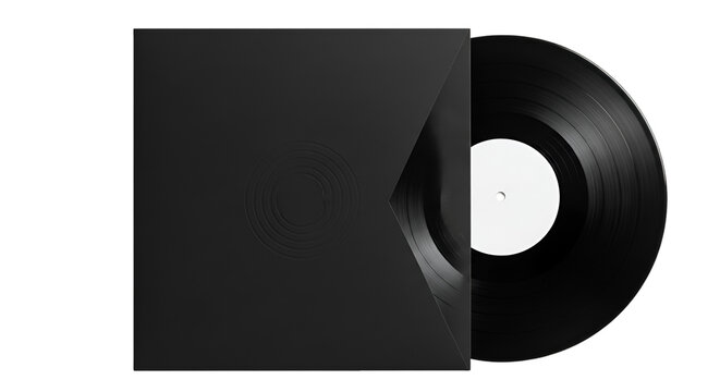 Black Vinyl Record in Black Sleeve black record sleeve - Powered by Adobe