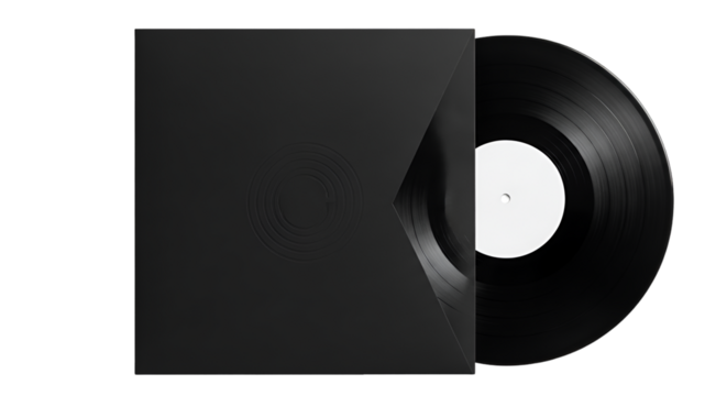 Black Vinyl Record in Black Sleeve black record sleeve