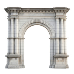Fototapeta premium Grand stone architectural archway isolated on a transparent background
