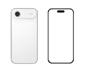 Dual View of a Generic White Mobile Device with Camera and Blank Screen