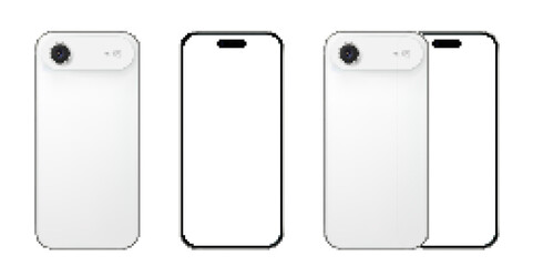 Smartphones with White Mockup Displays Against a Light Backdrop