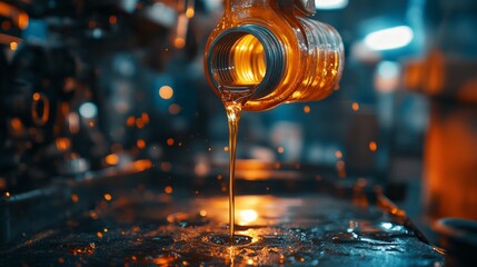 The molten metal in the crucible at the factory reflects the danger of industrial pollution — it would be suitable as a dramatic industrial backdrop for presentations on environmental risks.