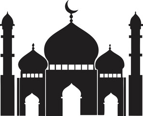 mosques silhouette vector illustration