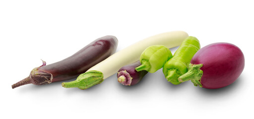 Paprika pepper and fresh eggplants