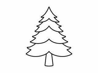 Hand Drawn Christmas Fir Tree Silhouette
