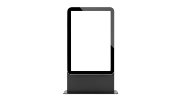Modern Digital Totem Display Screen with Black Blank Screen