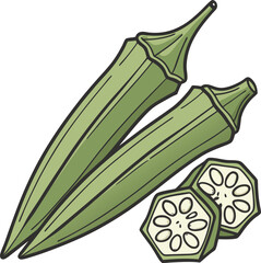 okra vector art