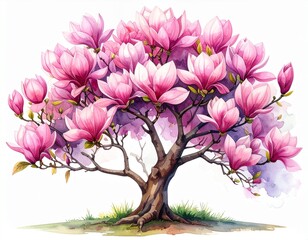 PNG An isolated magnolia tree art illustration watercolor