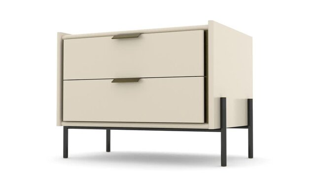 bedside table on white background