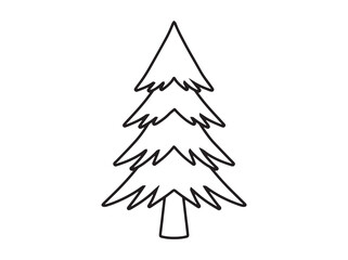 Hand Drawn Christmas Fir Tree Silhouette
