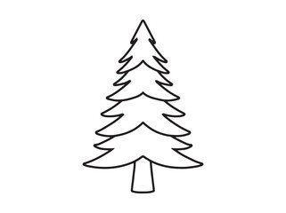 Christmas Pine Tree Black and White
