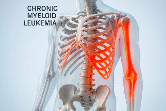 Chronic Myeloid Leukemia Illustration Showing Bone Marrow Inflammation