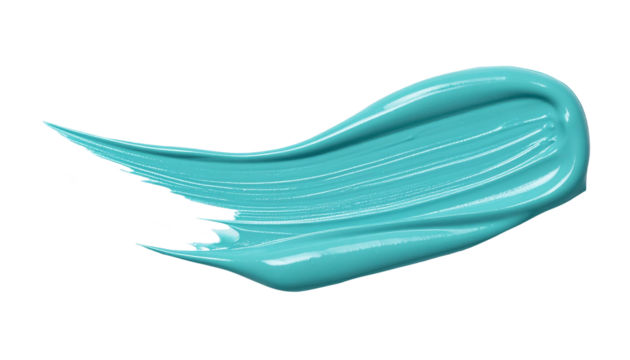 textured abstract aquamarine color paint stroke isolated on transparent background, png - Powered by Adobe