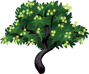 Naklejka premium Blooming avocado tree (Persea americana) on white background