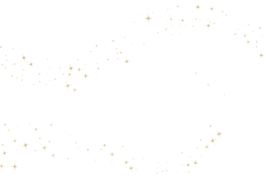 Sparkling abstract star cluster and dust trails isolated on transparent background