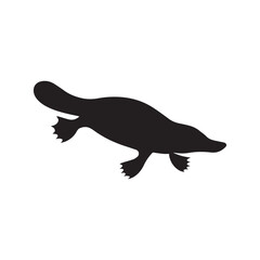 Platypus Silhouette – Minimalist Black Icon of Unique Wildlife and Australian Nature