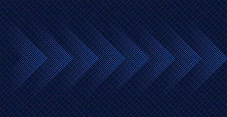 A textured dark blue background features subtle geometric patterns with sharp arrows moving to the right, creating a modern and sleek design with depth and a sense of direction