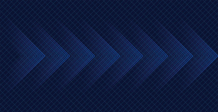 A textured dark blue background features subtle geometric patterns with sharp arrows moving to the right, creating a modern and sleek design with depth and a sense of direction