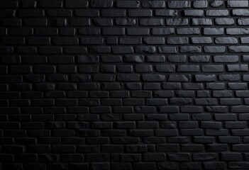 Dark, rough-textured black brick wall, ideal for background,  design,  surface