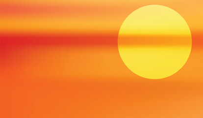 Gradient of sunset hues with a bright yellow circle evokes warmth, featuring orange and reddish undertones, creating a serene and modern abstract design for backgrounds