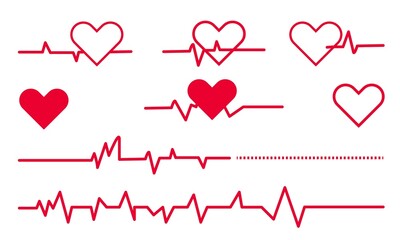 ECG heartbeat line, health care icon logo, vector illustration of heartbeat, EKG, cardiology, medical, digital heartbeat graphics