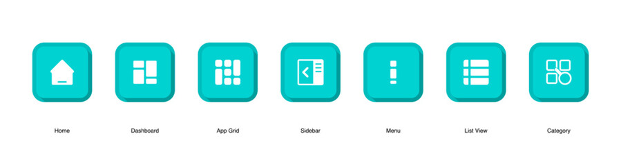 UI Navigation Icons Set.Modern Dashboard Interface Pack.