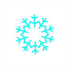 Line Art Snowflake Icon Winter Design. Simple Snow Crystal Graphic. Minimalist Frozen Symbol Cold Weather Icon.