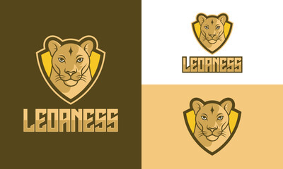 lion head mascot illustration logo vector design