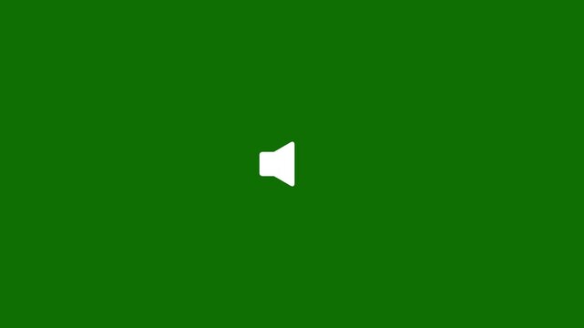 White Speaker Icon with Sound Waves on Green Background audio button