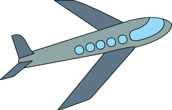 Fototapeta Stylized airplane on white background