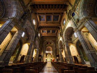 Fototapeta premium Interior of Corpus Domini church along via Mario Pagano in Milan, Italy