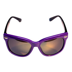 Purple Cat Eye Sunglasses With Gold Reflective Lenses Isolated On Transparent Background High Quality Studio Shot