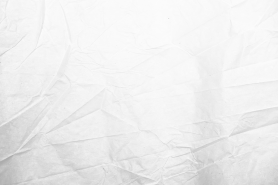 Seamless white crumpled paper background texture pattern. Tileable wrinkled high resolution arts and craft flat lay backdrop with copy space.