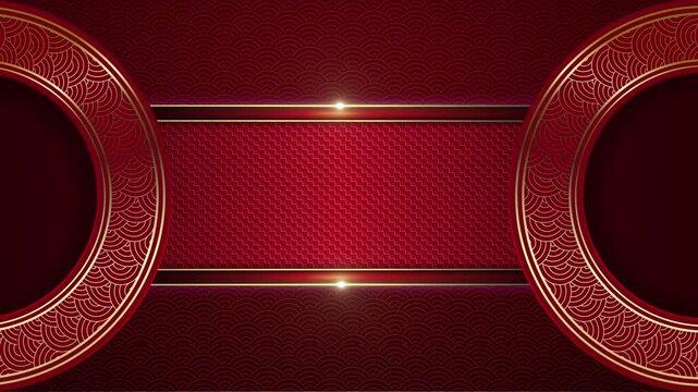 Looping Red Chinese Pattern Motion Background
