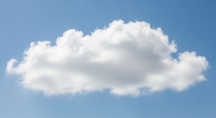 Fototapeta premium Soft White Cloud Isolation on Clear Blue Sky Background Ideal for Nature and Weather Themes