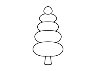 Christmas Tree Black and White
