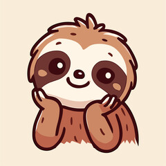 Naklejka premium Delightful sloth mascot cartoon design
