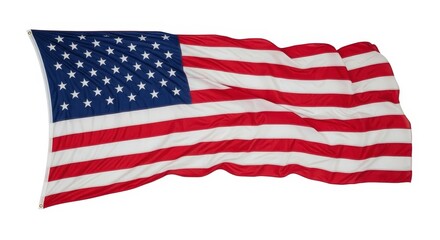 Fototapeta premium Waving American Flag Symbolizing Freedom and Patriotism Under Clear Blue Sky