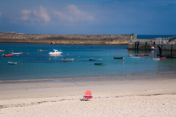 Panoramic views of San Cibrao, a fishing village in the province of Lugo, Galicia, Spain.