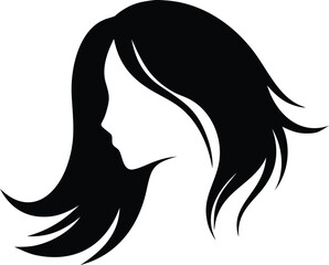 woman hairstyle logo silhouette