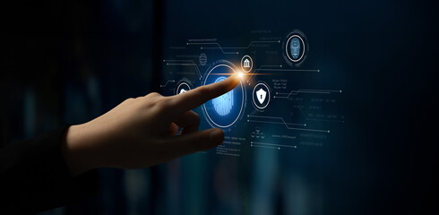 Biometric identity system using fingerprint and facial recognition to secure cloud access, protect sensitive data, and authenticate users in digital platforms Latch