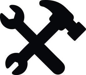 wrench and hammer tool icon 