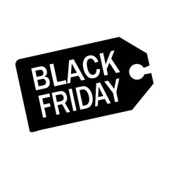 Black friday sale tag with bold white text